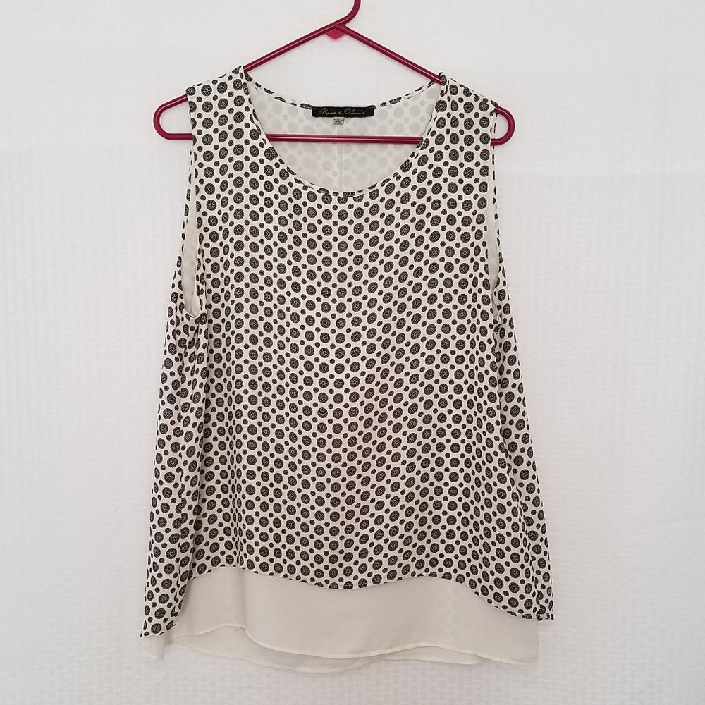 Rose & Olive Lined Sleeveless Blouse, Size: Large